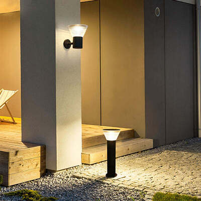 Minimalist Cylindrical Solar Garden Light with IP65 Waterproof for Parks