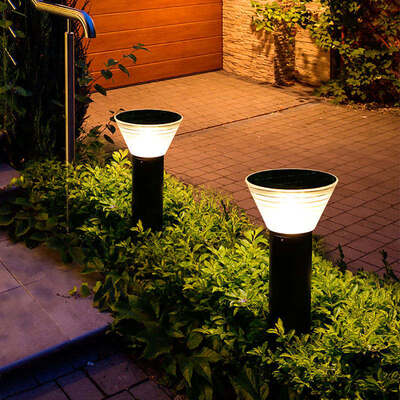 Minimalist Cylindrical Solar Garden Light with IP65 Waterproof for Parks