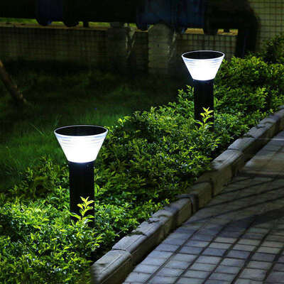 Minimalist Cylindrical Solar Garden Light with IP65 Waterproof for Parks