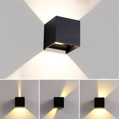 Waterproof 12W Square Wall Light with Adjustable Beam Angle for Indoor and Outdoor Use