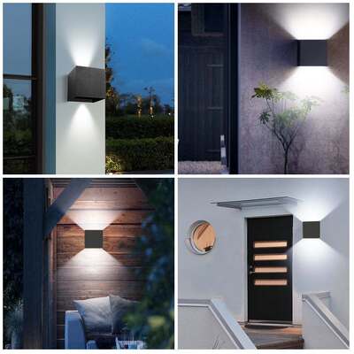 Waterproof 12W Square Wall Light with Adjustable Beam Angle for Indoor and Outdoor Use