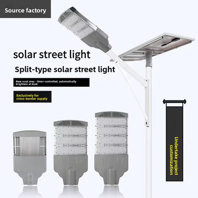 100W Monocrystalline Solar LED Street Light Lithium Iron Phosphate Battery Outdoor Road Lamp 120° Beam 6500K IP Outdoor Parking Lighting